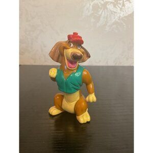 Vintage 1988 Walt Disney Oliver & Company Dodger Dog Figurine 3" Cake Topper